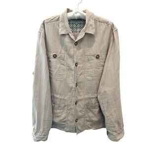 TED BAKER | Men’s Enchlad 100% Linen Utility Jacket Beige | Size 5 XL
